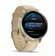 Venu 4 - 41 mm Lunar Gold with Bone Silicone Band and Light Sand Leather Band - 010-03013-03 - Garmin
